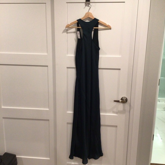 Banana Republic sleeveless dark green evening dress. size 0 - Picture 3 of 9